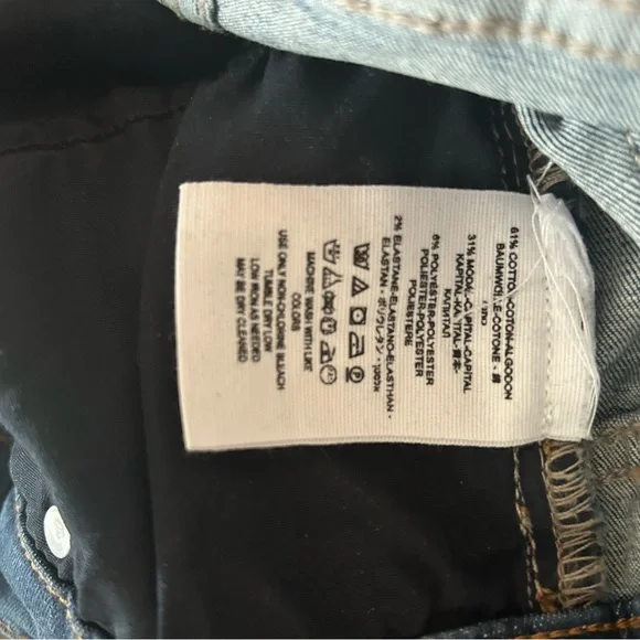 Free people skinny jeans size 27 distressed stretch frayed NEW - Picture 4 of 5